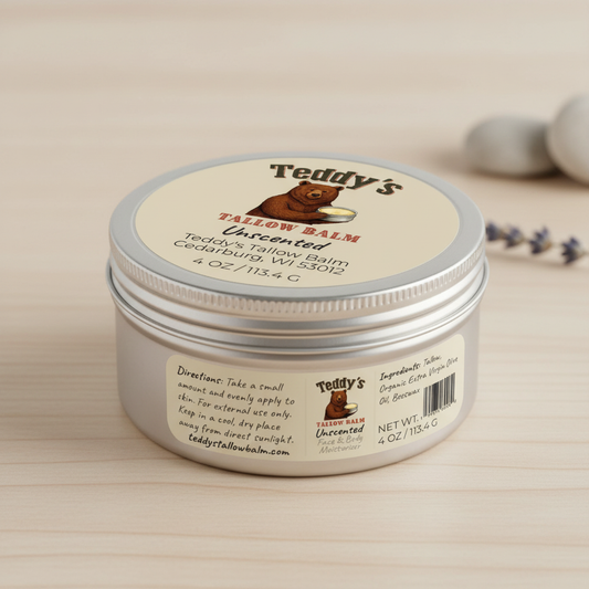 Unscented Tallow Balm mockup clear text