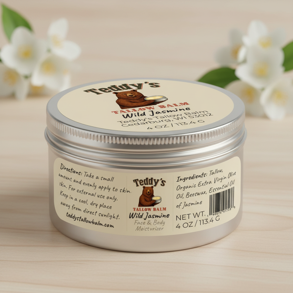Wild Jasmine Tallow Balm mockup clear text